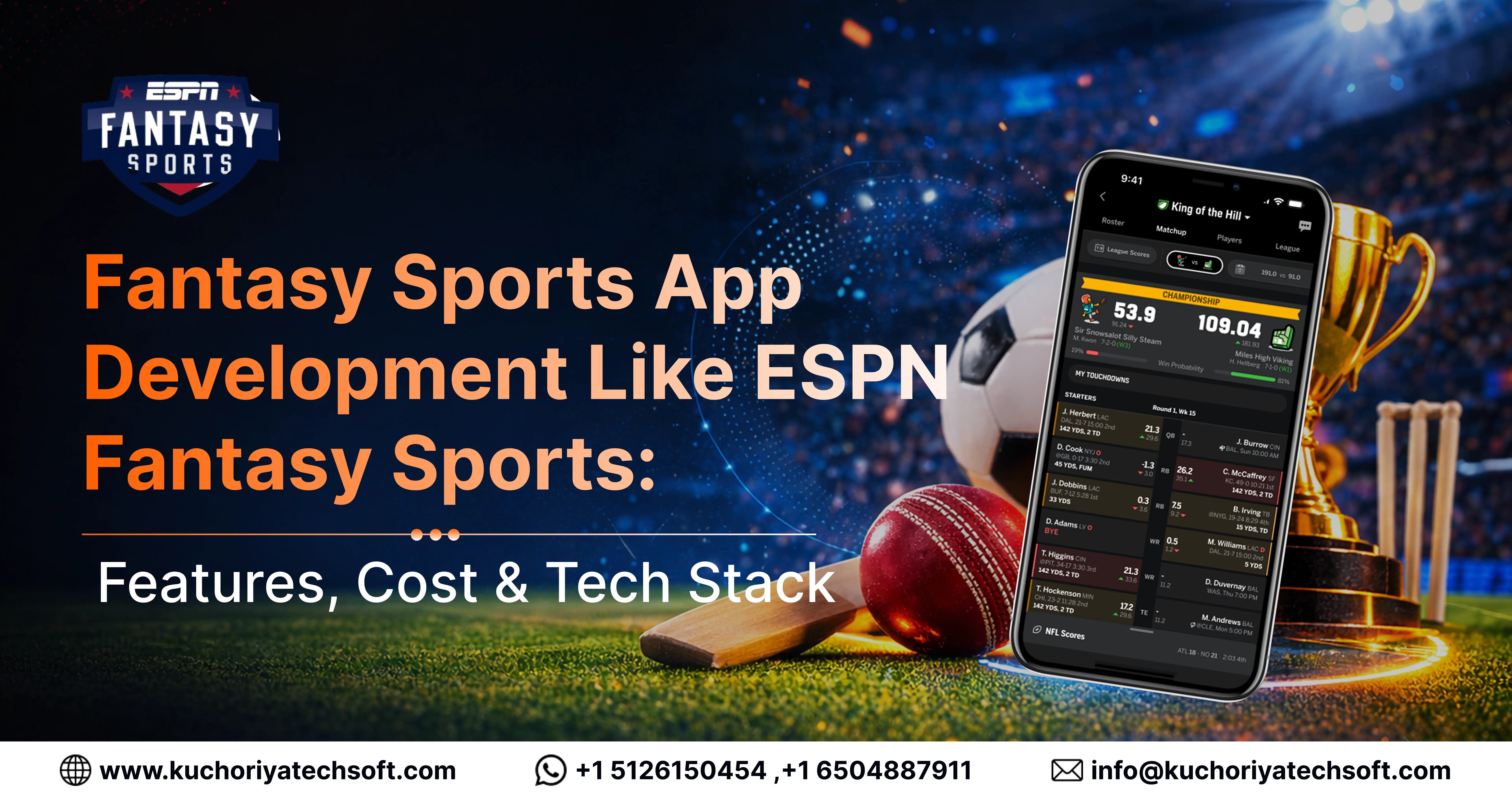 Fantasy Sports App Development Like ESPN Fantasy Sports: Features, Cost & Tech Stack